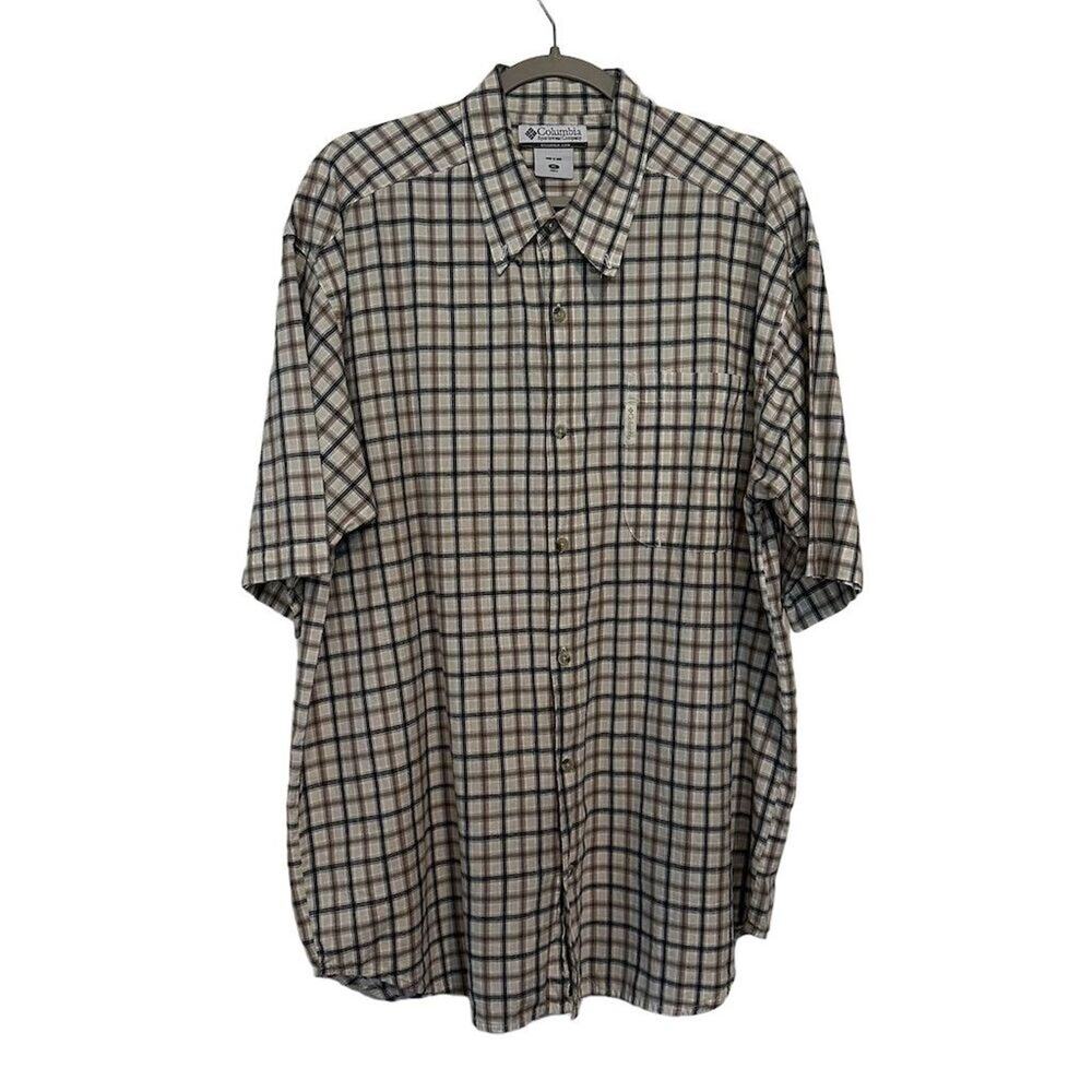 Columbia Men's XL Plaid Short Sleeve Button-Up Shirt Multicolor Casual